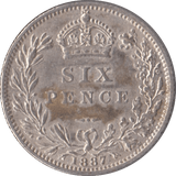 1887 SIXPENCE ( AUNC ) - Sixpence - Cambridgeshire Coins