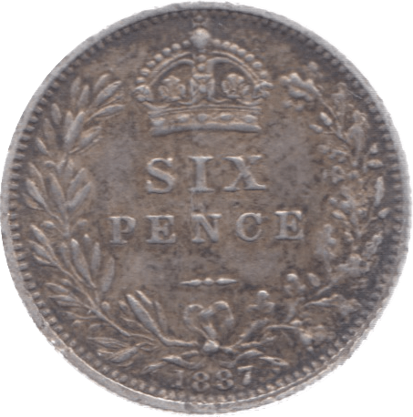 1887 SIXPENCE ( EF ) 12 - Sixpence - Cambridgeshire Coins