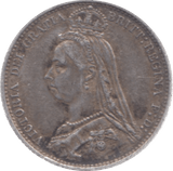 1887 SIXPENCE ( EF ) 12 - Sixpence - Cambridgeshire Coins