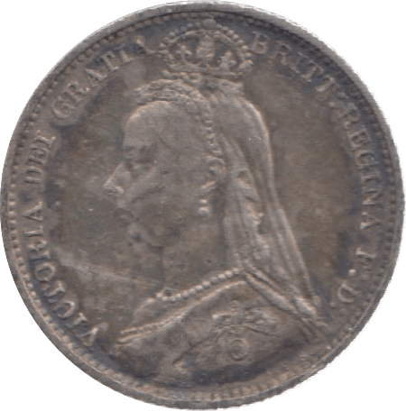 1887 SIXPENCE ( EF ) 25 - Sixpence - Cambridgeshire Coins