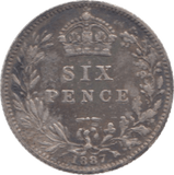 1887 SIXPENCE ( EF ) 25 - Sixpence - Cambridgeshire Coins