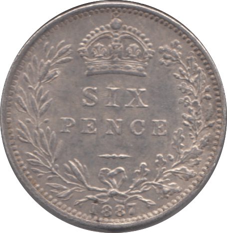 1887 SIXPENCE ( EF ) 3 - Sixpence - Cambridgeshire Coins