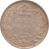 1887 SIXPENCE ( EF ) 4 - Sixpence - Cambridgeshire Coins