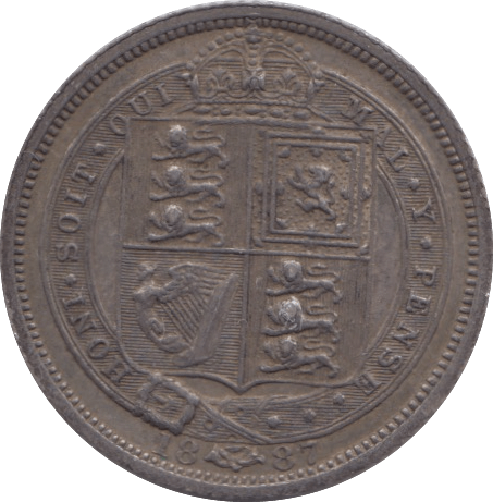 1887 SIXPENCE ( EF ) 5 - Sixpence - Cambridgeshire Coins