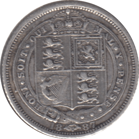 1887 SIXPENCE ( EF ) 7 - Sixpence - Cambridgeshire Coins