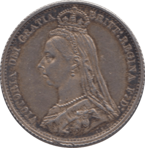 1887 SIXPENCE ( EF ) 8 - SIXPENCE - Cambridgeshire Coins