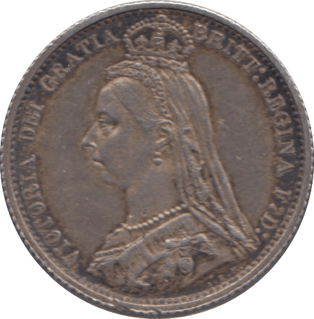 1887 SIXPENCE ( EF ) 8 - SIXPENCE - Cambridgeshire Coins