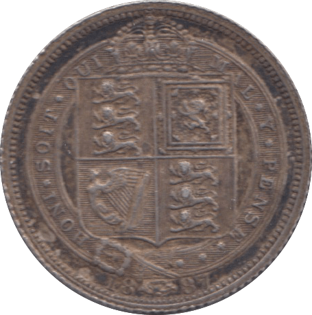 1887 SIXPENCE ( EF ) 8 - SIXPENCE - Cambridgeshire Coins