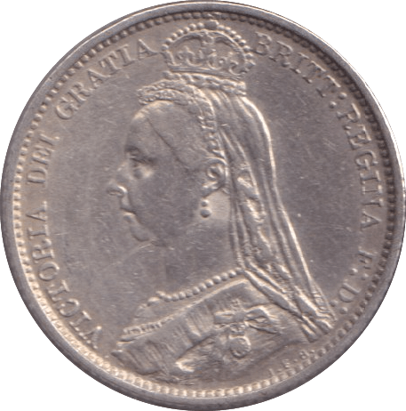 1887 SIXPENCE ( EF ) - Sixpence - Cambridgeshire Coins