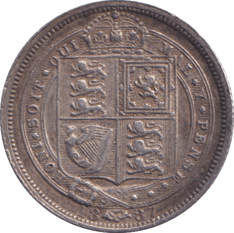 1887 SIXPENCE ( EF ) - Sixpence - Cambridgeshire Coins