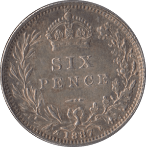 1887 SIXPENCE ( EF ) - Sixpence - Cambridgeshire Coins