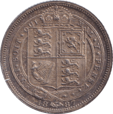 1887 SIXPENCE ( EF ) - Sixpence - Cambridgeshire Coins