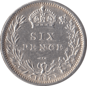 1887 SIXPENCE ( EF ) - Sixpence - Cambridgeshire Coins