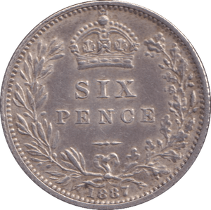 1887 SIXPENCE ( EF ) - Sixpence - Cambridgeshire Coins