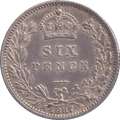 1887 SIXPENCE ( EF ) - Sixpence - Cambridgeshire Coins