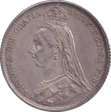 1887 SIXPENCE ( EF ) - Sixpence - Cambridgeshire Coins