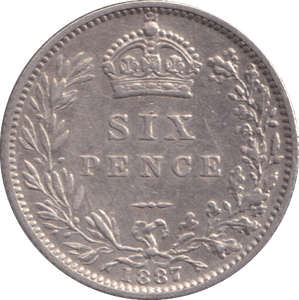 1887 SIXPENCE ( EF ) - Sixpence - Cambridgeshire Coins