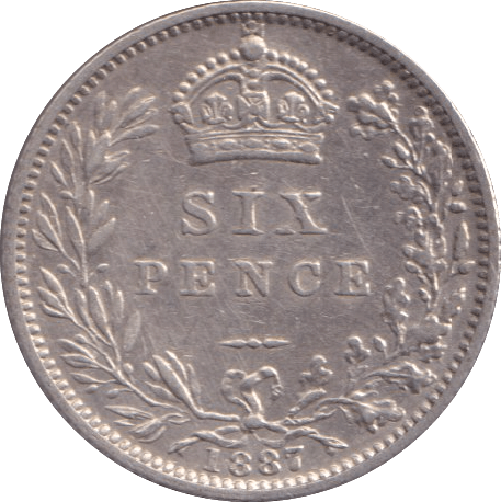 1887 SIXPENCE ( EF ) - Sixpence - Cambridgeshire Coins