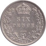 1887 SIXPENCE ( EF ) - Sixpence - Cambridgeshire Coins