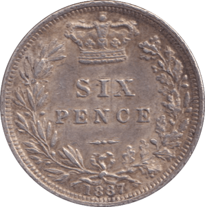 1887 SIXPENCE ( EF ) - Sixpence - Cambridgeshire Coins