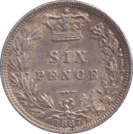 1887 SIXPENCE ( EF ) - Sixpence - Cambridgeshire Coins