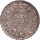 1887 SIXPENCE ( EF ) - Sixpence - Cambridgeshire Coins