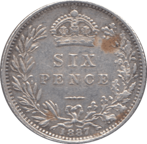 1887 SIXPENCE ( GVF ) 2 - Sixpence - Cambridgeshire Coins