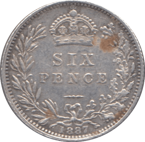 1887 SIXPENCE ( GVF ) 2 - Sixpence - Cambridgeshire Coins