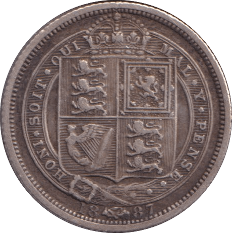 1887 SIXPENCE ( GVF ) - Sixpence - Cambridgeshire Coins