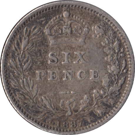 1887 SIXPENCE ( GVF ) - Sixpence - Cambridgeshire Coins