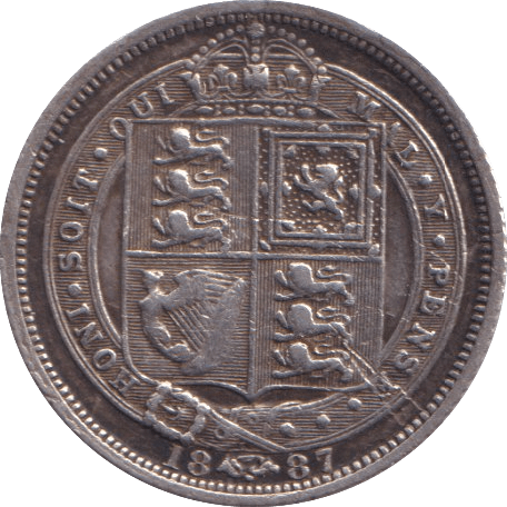 1887 SIXPENCE ( GVF ) - Sixpence - Cambridgeshire Coins