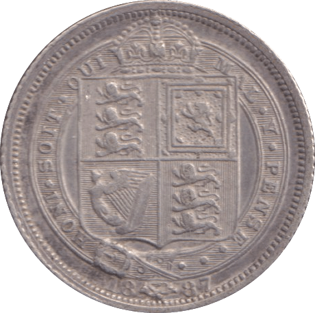 1887 SIXPENCE ( GVF ) - Sixpence - Cambridgeshire Coins