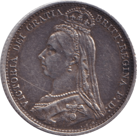 1887 SIXPENCE ( GVF ) - Sixpence - Cambridgeshire Coins