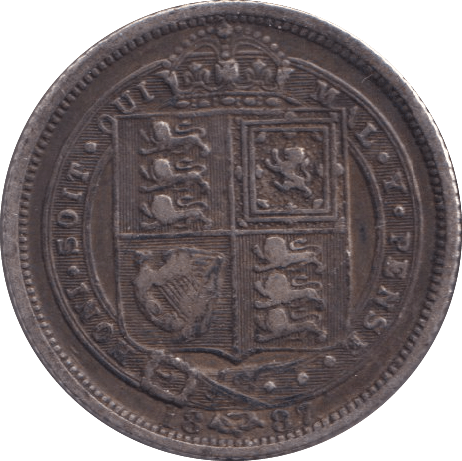 1887 SIXPENCE ( GVF ) - Sixpence - Cambridgeshire Coins