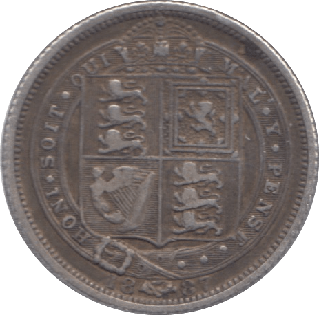 1887 SIXPENCE ( GVF ) - Sixpence - Cambridgeshire Coins