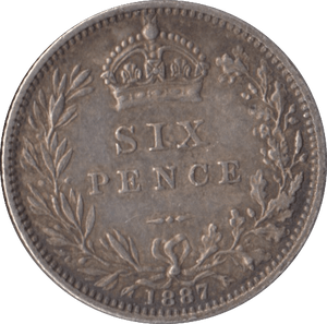 1887 SIXPENCE ( GVF ) - Sixpence - Cambridgeshire Coins