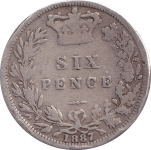 1887 SIXPENCE ( NF ) - Sixpence - Cambridgeshire Coins