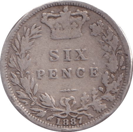 1887 SIXPENCE ( NF ) - Sixpence - Cambridgeshire Coins