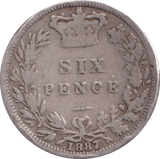 1887 SIXPENCE ( NF ) - Sixpence - Cambridgeshire Coins