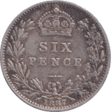 1887 SIXPENCE ( VF ) - Sixpence - Cambridgeshire Coins