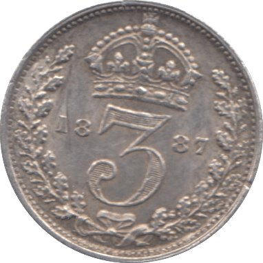 1887 THREEPENCE ( EF ) 2 - threepence - Cambridgeshire Coins