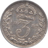 1887 THREEPENCE ( EF ) 2 - threepence - Cambridgeshire Coins