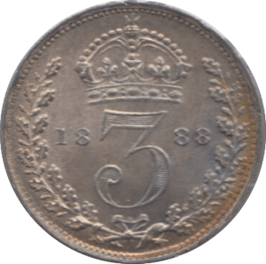 1888 MAUNDY THREEPENCE ( BU ) - Maundy Coins - Cambridgeshire Coins