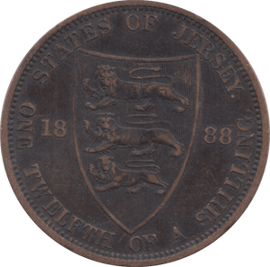 1888 ONE TWELFTH OF A SHILLING JERSEY - WORLD COINS - Cambridgeshire Coins