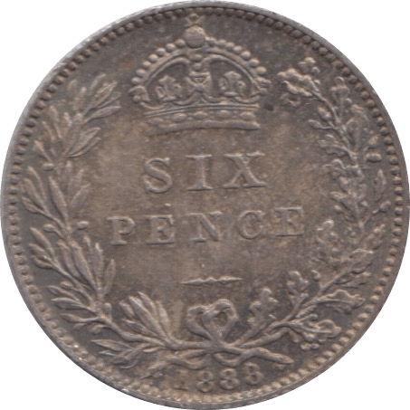 1888 SIXPENCE ( AUNC ) 1 - Sixpence - Cambridgeshire Coins