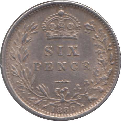 1888 SIXPENCE ( AUNC ) - Sixpence - Cambridgeshire Coins