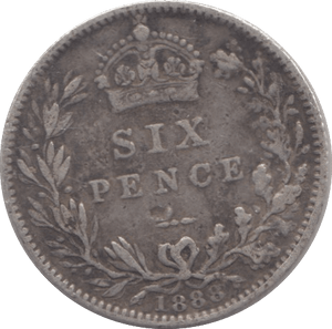 1888 SIXPENCE (FINE) 3 - Sixpence - Cambridgeshire Coins