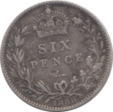 1888 SIXPENCE (FINE) 3 - Sixpence - Cambridgeshire Coins