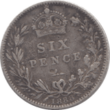 1888 SIXPENCE (FINE) 3 - Sixpence - Cambridgeshire Coins