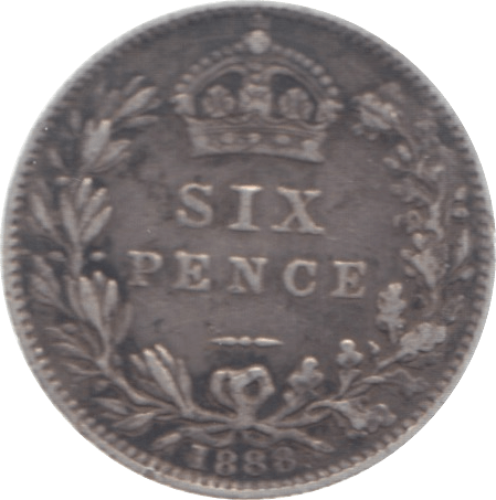 1888 SIXPENCE ( GF ) 3 - Sixpence - Cambridgeshire Coins